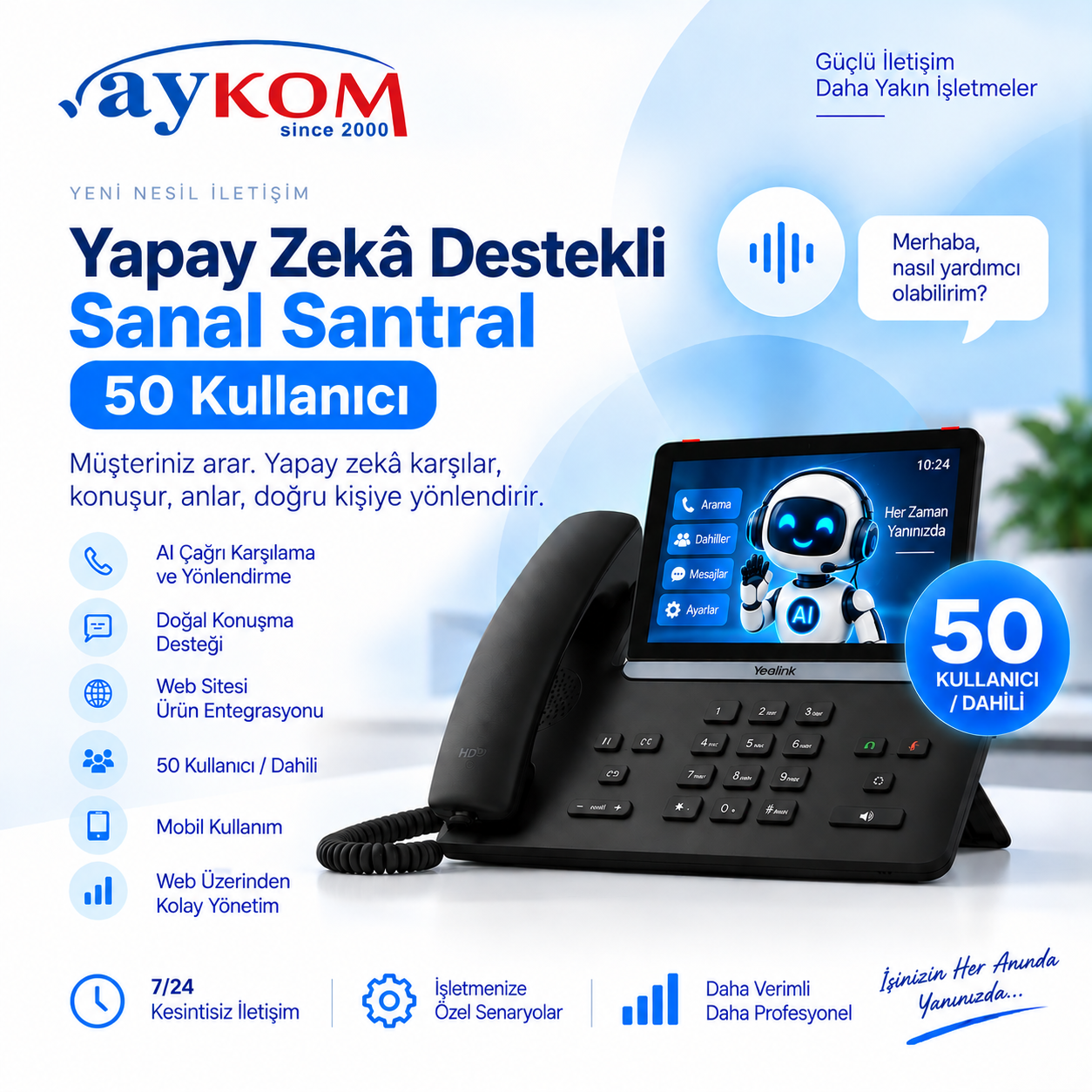 Yapay Zekâ Destekli Sanal Santral 50 Kullanıcı