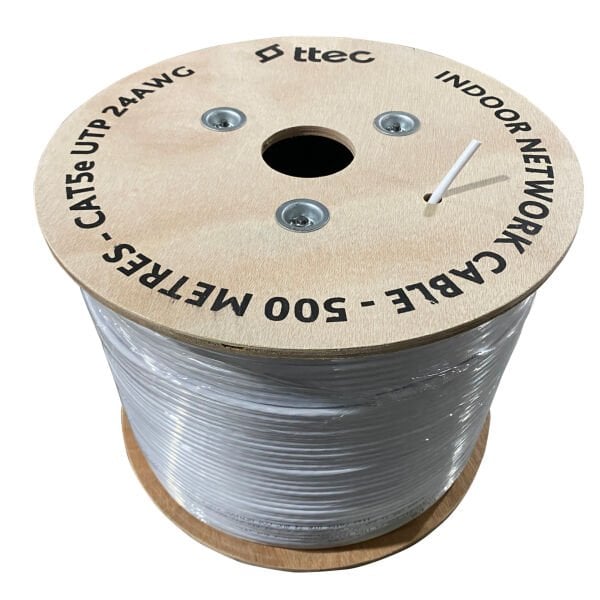 TTEC KBL-CAT5e-24CCA/IN500B 500MT U/UTP CAT5e NETWORK PVC KABLO BEYAZ CCA 0.50MM