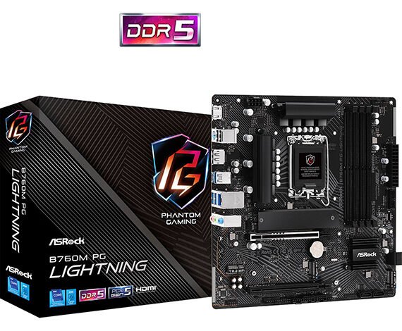 ASROCK ANAKART - 90-MXBM20-A0UAYZ-B760M PG Lightni