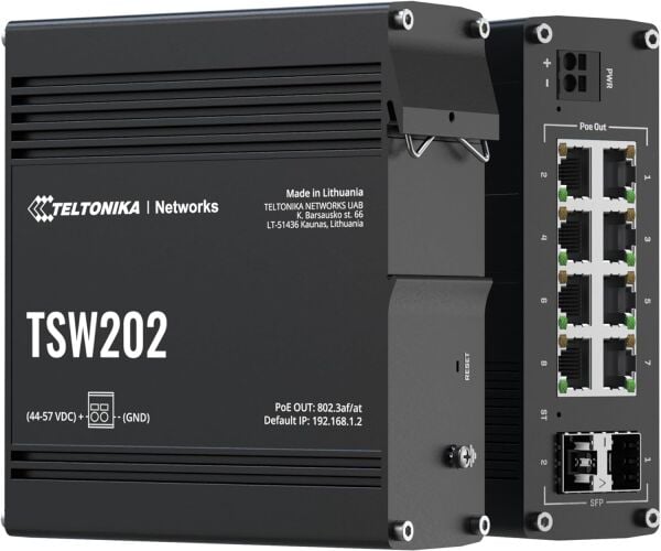 Teltonika TSW202 8x1Gb Endüstriyel Ethernet Switch