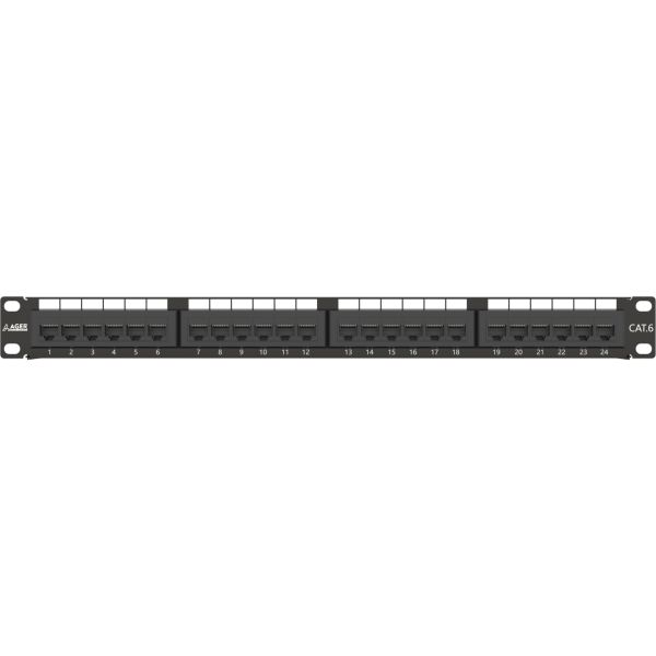 AGER AC-611-24E 8P8C,LSA,ALTIN KONTAK 24 PORT CAT6 DOLU 1U ZIRHSIZ PATCH PANEL