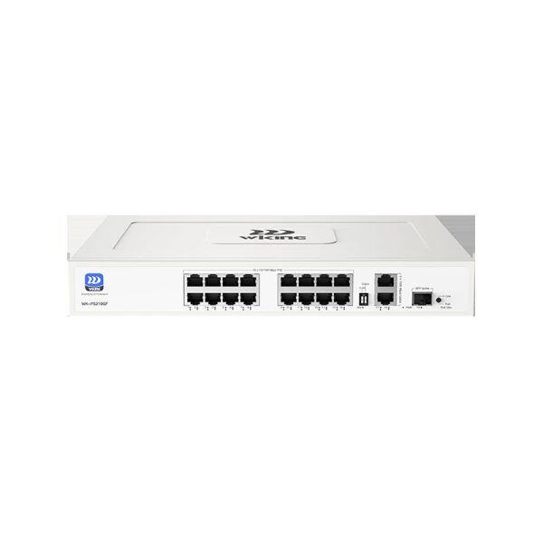 WI-TEK WIKING WK-PS219GF 16 PORT 10/100 16 PORT POE 2XGE UPLINK + 1 SFP 180W YONETILEMEZ RACK MOUNT SWITCH