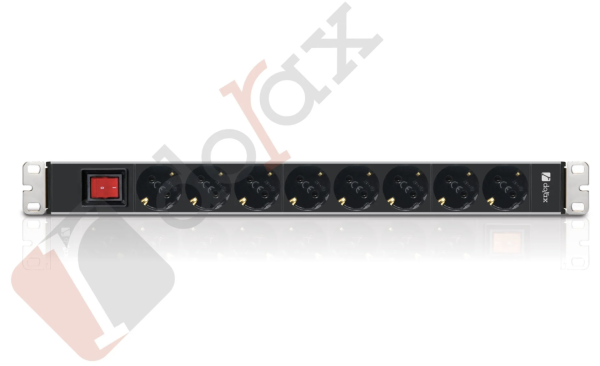 19'' 1U 8'li Schuko Soket 1,8 Mt Kablolu Grup Priz-On/Off Anahtarlı (DR-7951-8S)