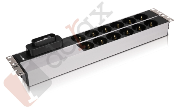 19'' 2U 12'li Schuko Soket 1,8 Mt Kablolu Grup Priz-16A Sigortalı (DR-7951-12F)