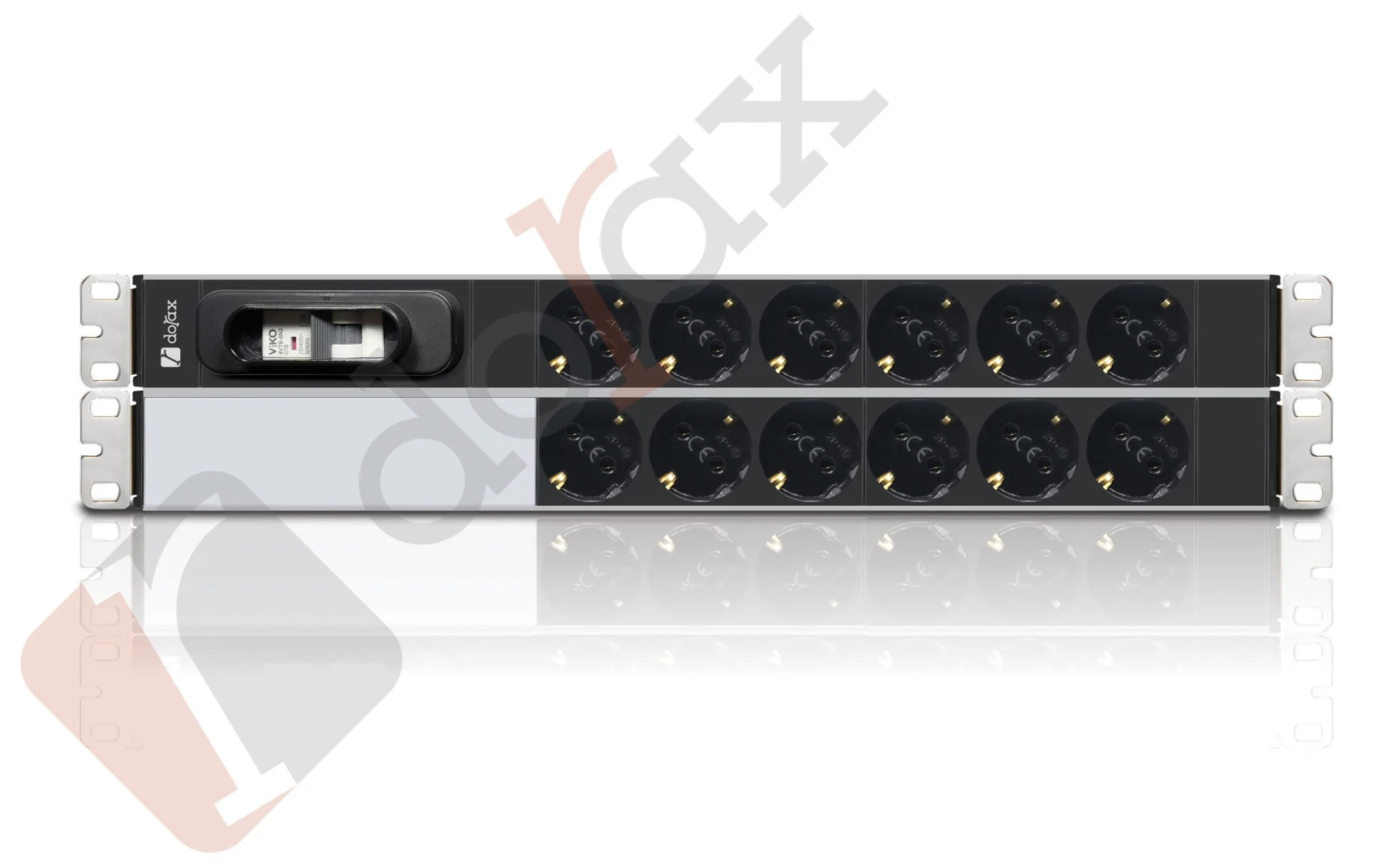 19'' 2U 12'li Schuko Soket 1,8 Mt Kablolu Grup Priz-16A Sigortalı (DR-7951-12F)