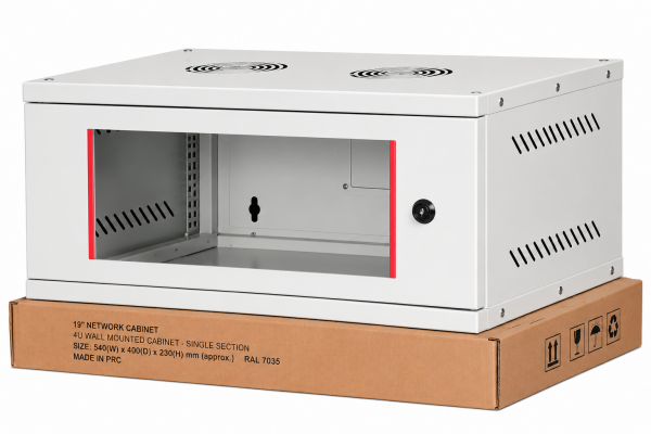 Lande 4U 19'' STB Security Box Duvar Tipi Kabinet W=542 mm D=400 mm LN-STB04U5440-LG