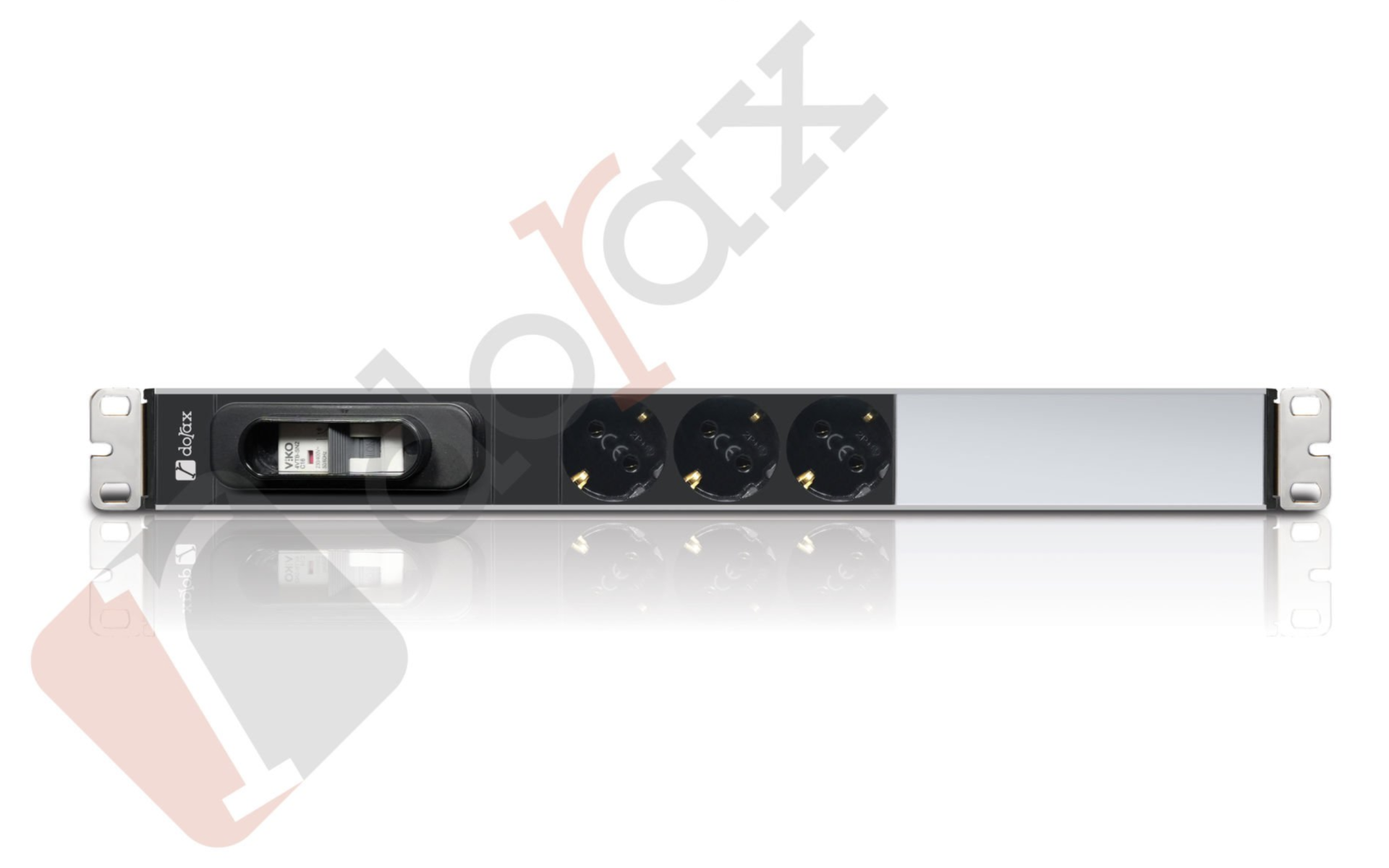 19'' 1U 3'lü Schuko Soket 1,8 Mt Kablolu Grup Priz-16A Sigortalı (DR-7951-3F)