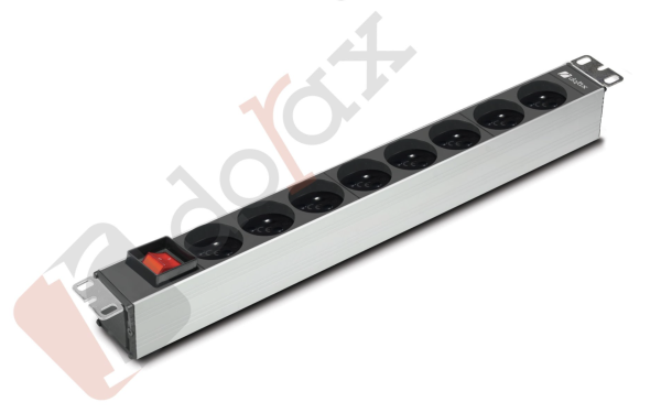 19'' 1U 8'li Fransız (UPS) Soket 1,8 Mt Kablolu Grup Priz-16A Sigortalı (DR-7951-8SU)