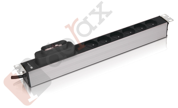 19'' 1U 6'lı Fransız (UPS) Soket 1,8 Mt Kablolu Grup Priz-16A Sigortalı (DR-7951-6FU)