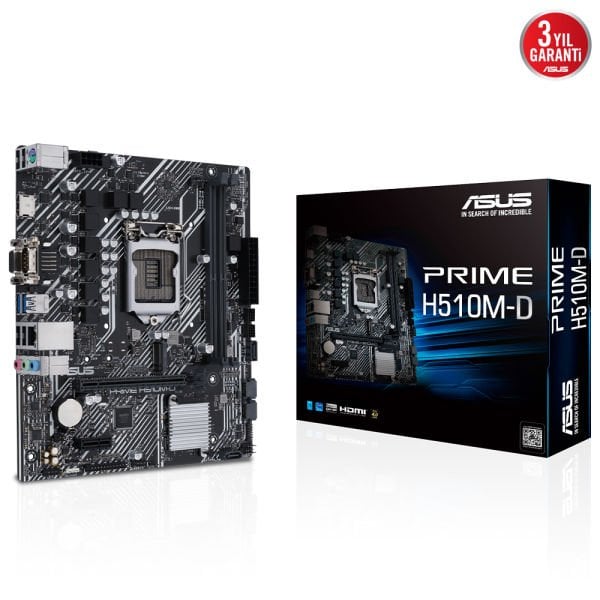ASUS PRIME H510M-D 2xDDR4 1xM.2 1xGLAN 1xCOM PORT 1200Pin ANAKART