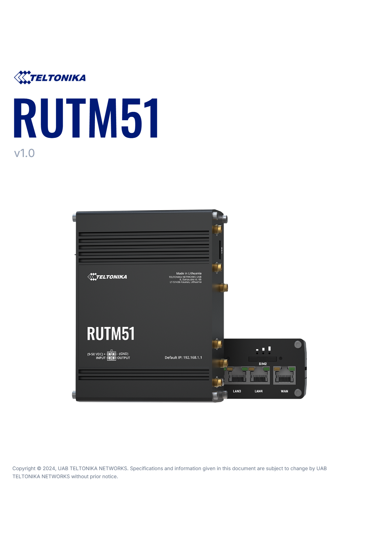 Teltonika TE-RUTM51 Endüstriyel 5G Router