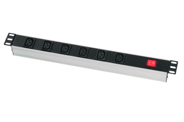 ZE-IEC-TS06-AL 1U 6'lı IEC 320 C13 Soketli Grup Priz