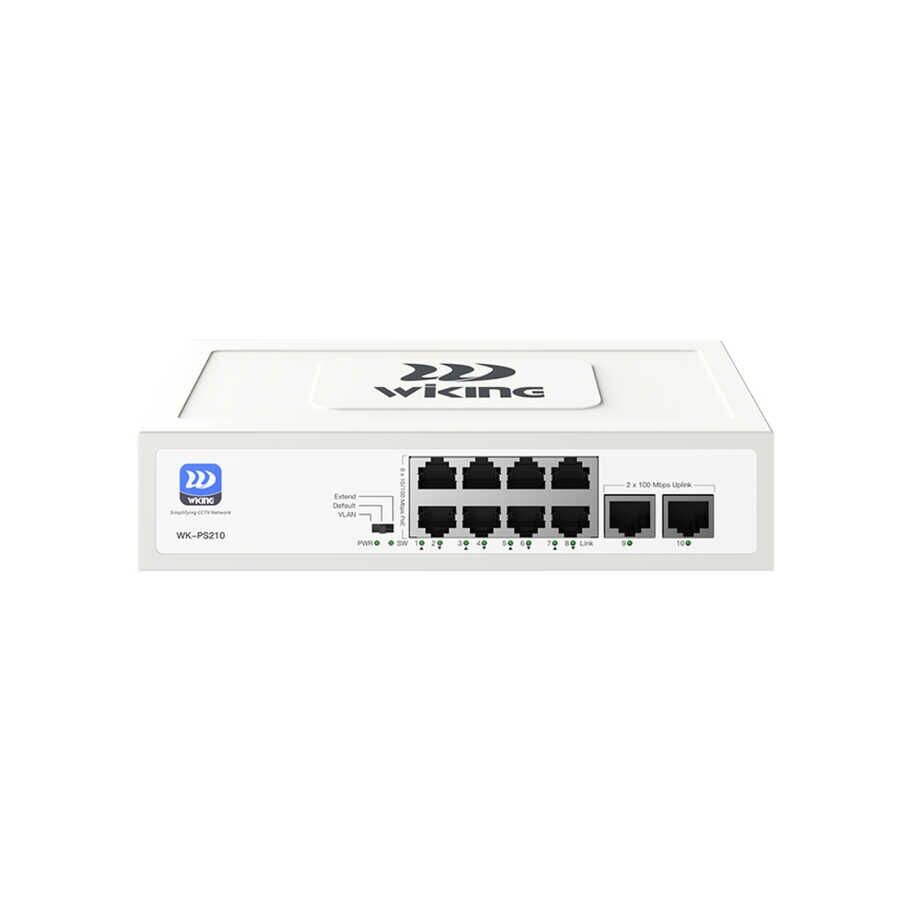 WI-TEK WIKING WK-PS210 8 PORT 10/100 8 PORT POE 2FE UPLINK 76W YONETILEMEZ DESKTOP SWITCH