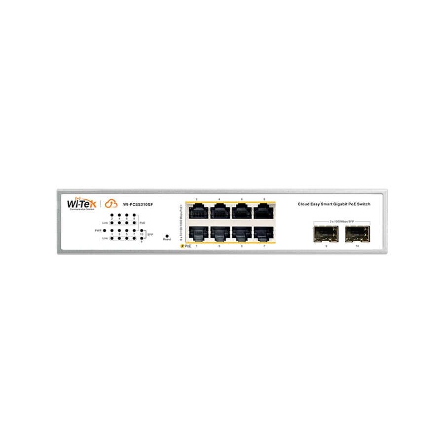 WI-TEK WI-PCES310GF(V2) 8 PORT 10/100/1000 8 PORT POE 2 X SFP 130W CLOUD YÖNETİLEBİLİR DESKTOP SWITCH