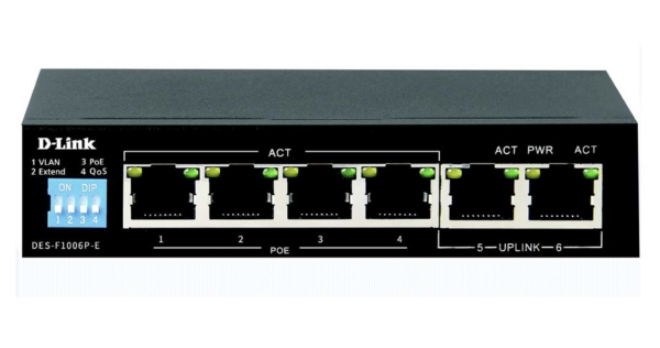D-Link DES-F1006P-E 6 Port PoE Switch