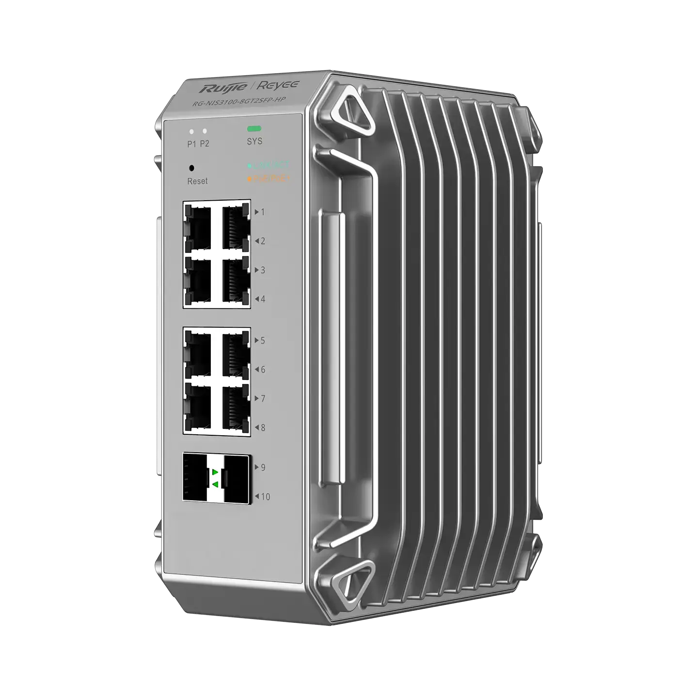 Ruijie Reyee NIS3100-8GT2SFP-HP 8 Port PoE+ 2 SFP 240W Endüstriyel Switch