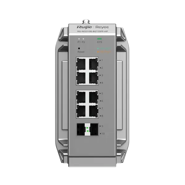 Ruijie Reyee NIS3100-8GT2SFP-HP 8 Port PoE+ 2 SFP 240W Endüstriyel Switch