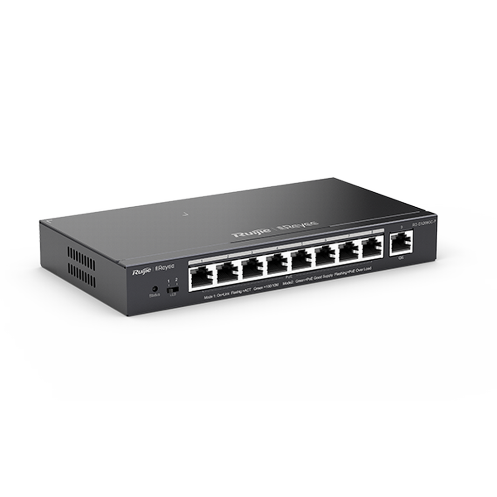 Reyee RG-ES209GC-P 9 Portlu, 10/100/1000 Gigabit, Yönetilebilir Switch, 8 Port PoE+ (120W)
