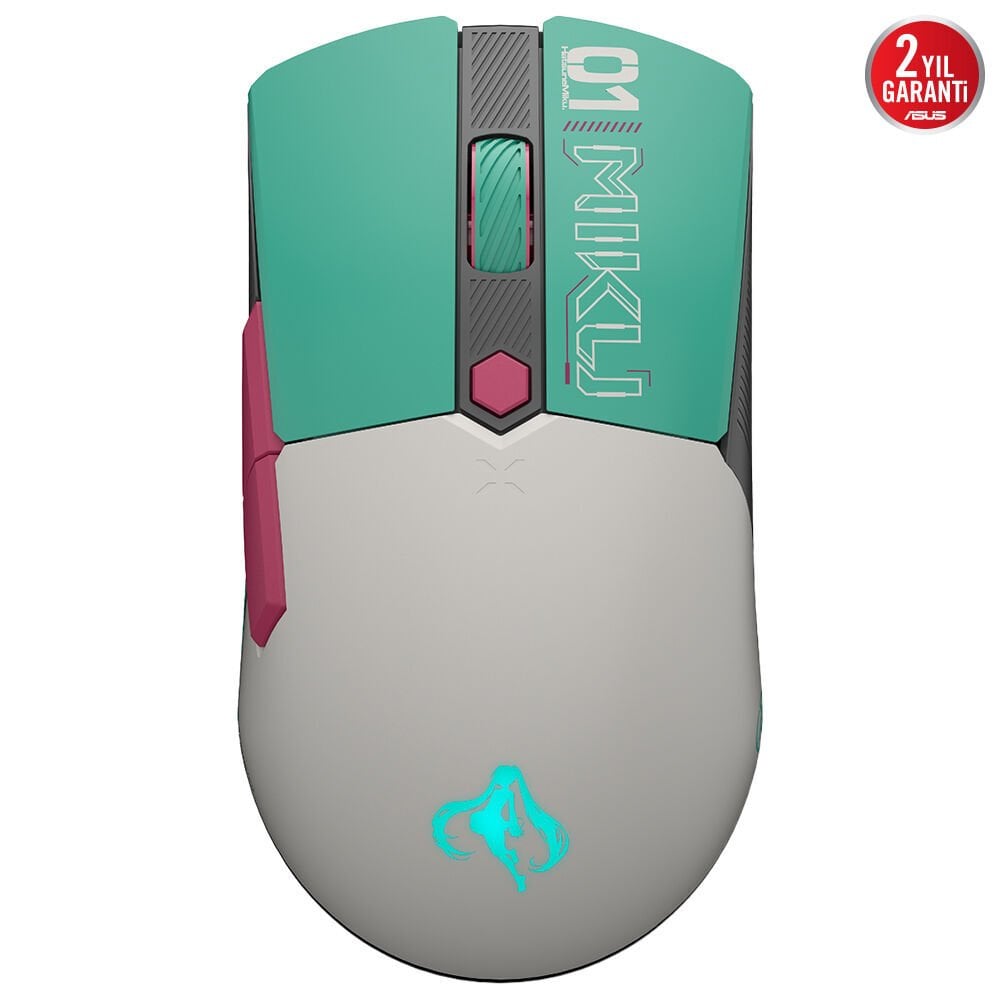 ASUS P521 TUF GAMING MINI WL MIKU HATSUNE MIKU EDİTİON 12000 DPI AURA SYNC RGB KABLOSUZ GAMING MOUSE