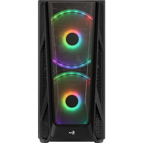 AEROCOOL NİGHTHAWK DUO PSU YOK 2x20CM+1x12CM ARGB FAN ATX 2xUSB3.0 SİYAH GAMING KASA AE-NGHTHWKD