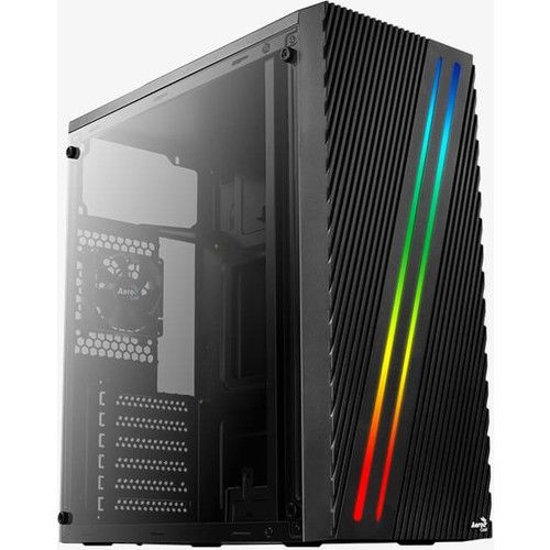 AEROCOOL STREAK 500W 1x8CM FAN MIDI TOWER PENCERELİ SİYAH GAMING KASA AE-STRK-500