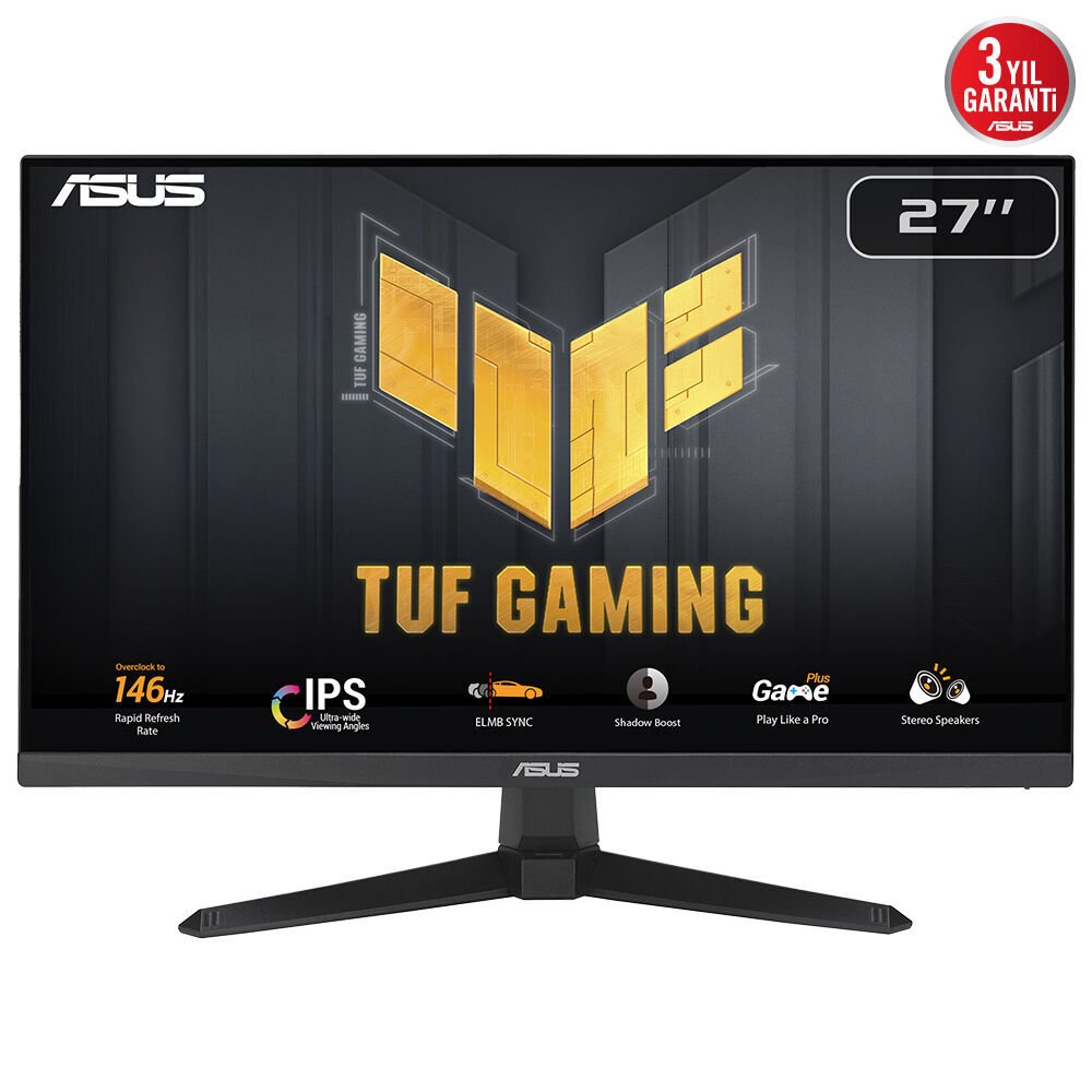 ASUS TUF GAMING VG279QE5A 27'' 1MS 146Hz 1920x1080 HDMI/DP VESA HOPARLÖR IPS LED GAMING MONITOR