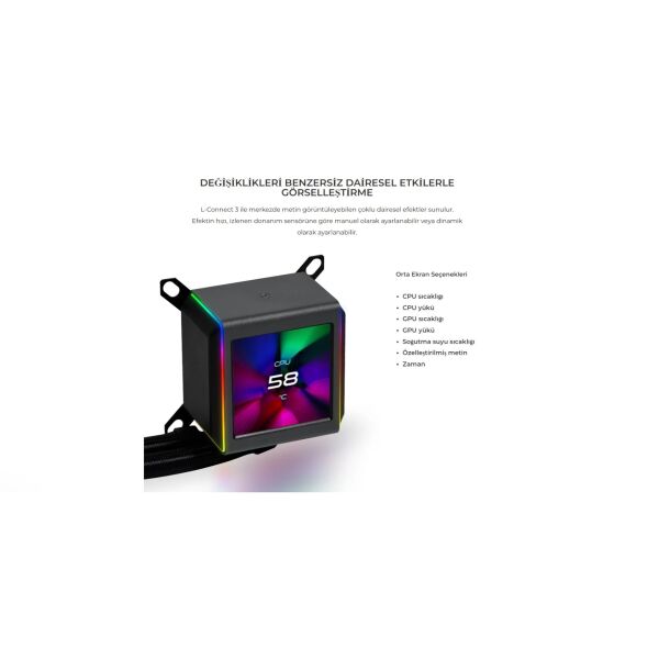 LIAN LI GALAHAD II LCD SL-INFINITY 360MM LGA1700/AM5 SOKET SİYAH İŞLEMCİ SIVI SOĞUTUCU G89.GA2ALCD36INB.00