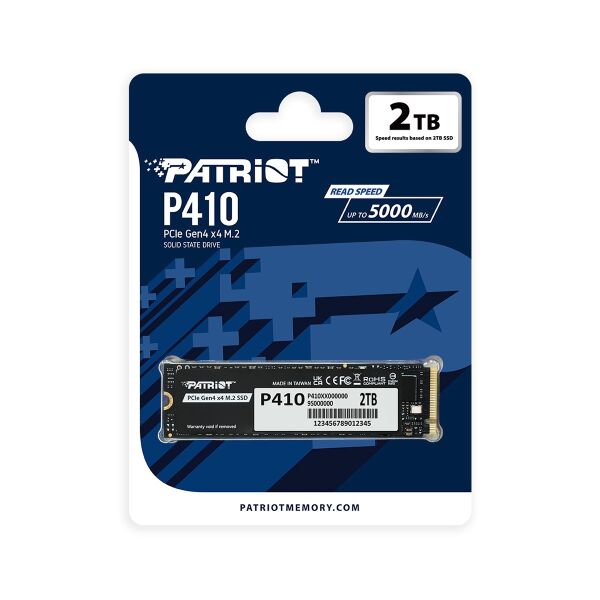 PATRIOT P410 2TB 5000/4500MB/s M2 PCIe GEN4 NVME SSD P410P2TBM28H