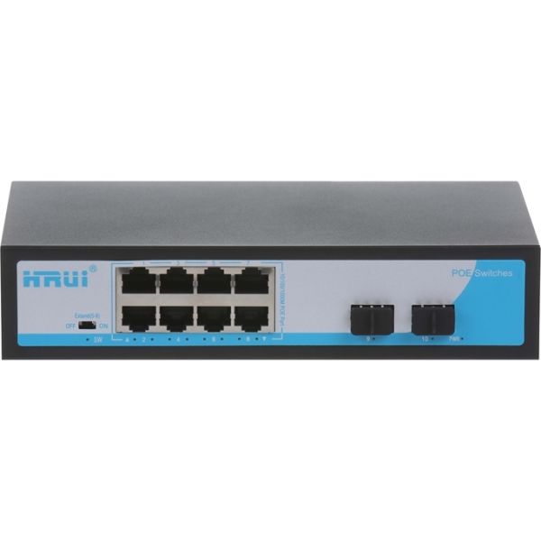 HRUI HR901-AF-8P2S 8 PORT 10/100/1000 8 PORT POE 2 X SFP 120W YÖNETİLEMEZ  SWITCH