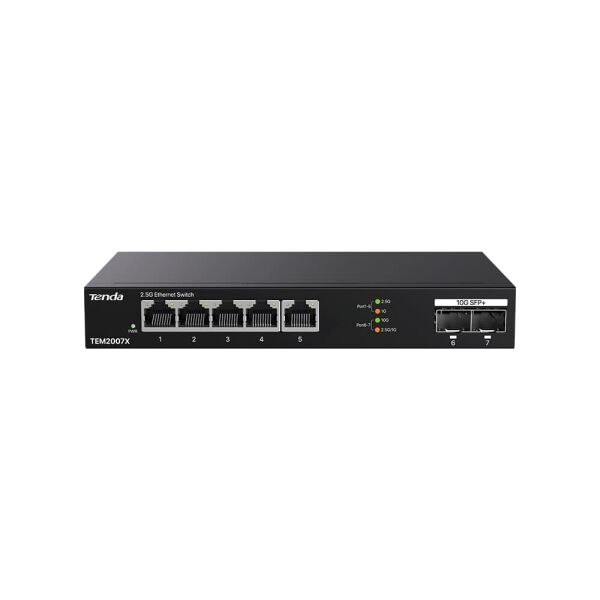 TENDA TEM2007X 5 PORT 10/100/1000/2.5G 2 X SFP YONETILEBILIR DESKTOP SWITCH