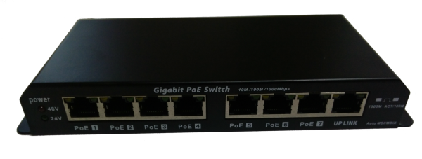 WINET GIGABIT POE SWITCH 8-7 PORT 24V 60W Adaptörlü