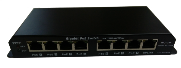 WINET GIGABIT POE SWITCH 8-7 PORT 24V 60W Adaptörlü