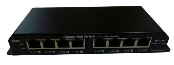 WINET GIGABIT POE SWITCH 8-7 PORT 24V 60W Adaptörlü