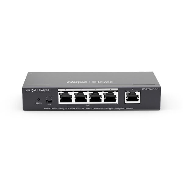 RG-ES205GC-P 5 Port Gigabit Smart Poe Switch