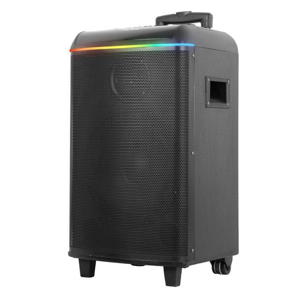 Mikado MD-90BT Boomer 80W 2 Adet UHF Mikrofonlu USB+TF+AUX+ Bluetooth Destekli Siyah Profesyonel Ses Sistemi