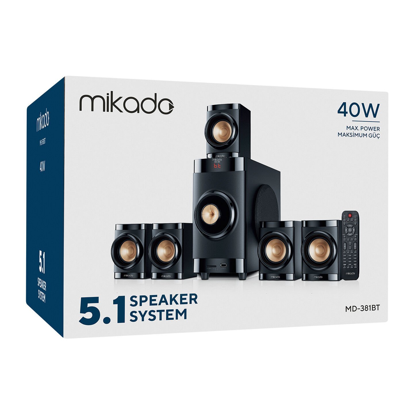 Mikado MD-381BT 5+1 Usb+SD+FM Destekli Multimedia Bluetooth Speaker