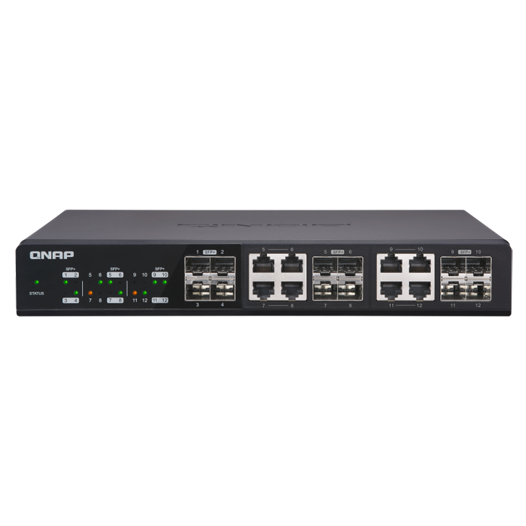 QNAP QSW-1208-8C 12 Port SFP+ Switch, 8 Port 10Base-T Combo