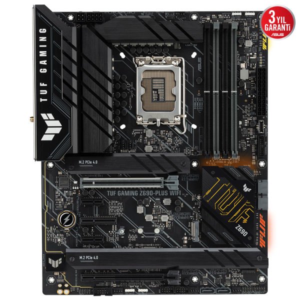 ASUS TUF GAMING Z690-PLUS WIFI INTEL Z690 LGA1700 4xDDR5 6000 1xDP 1xHDMI 4xM2 USB3.2 AX WİFİ + BT AURA RGB 2.5GBİT LAN ATX PCIE5.0 İKİ YÖNLÜ AI SES ENGELLEYİCİ MİK.TUF PROTECTION