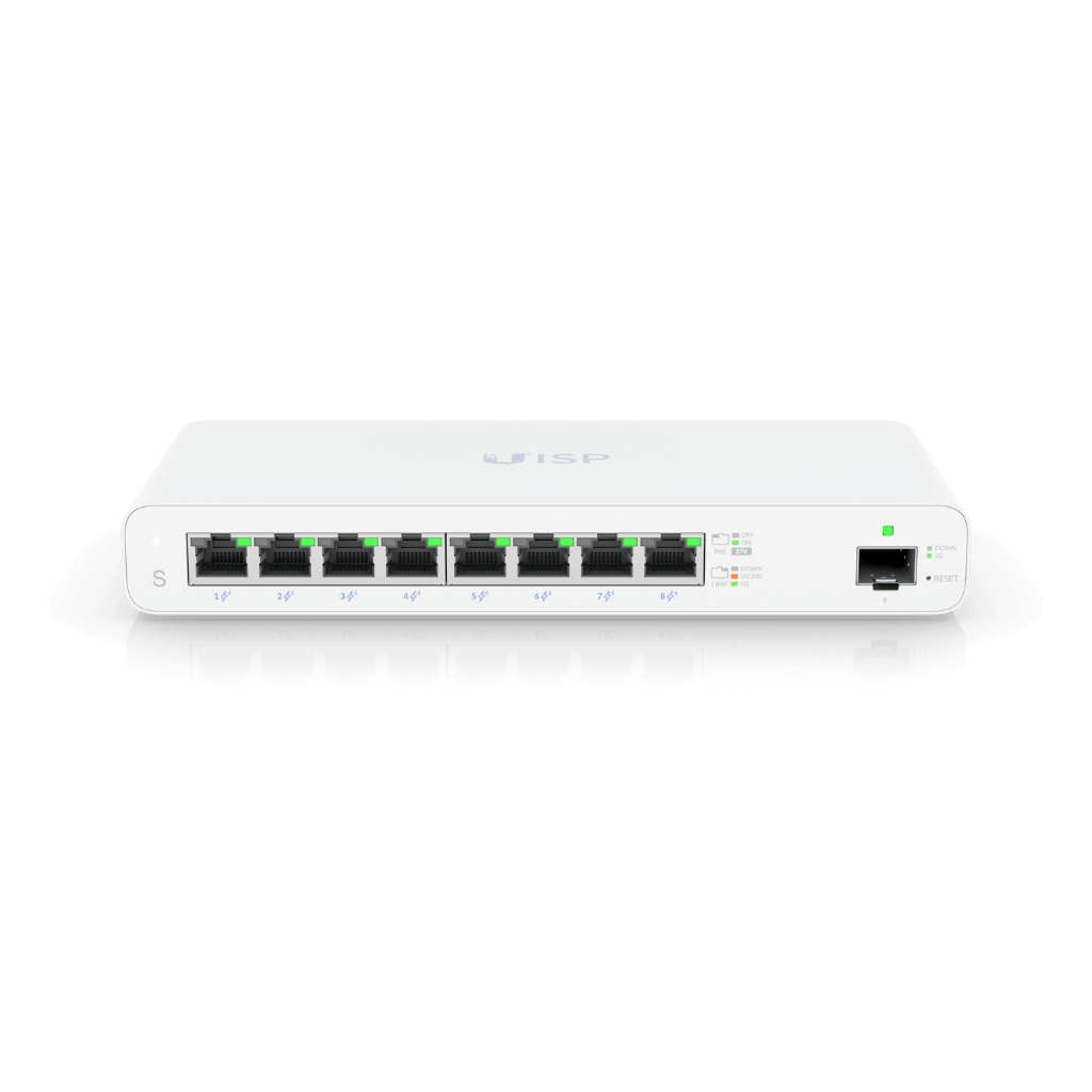 UBNT Ubiquiti UISP SWİTCH 8 PORT 24V 110W POE YÖNETİLEBİLİR SWİTCH