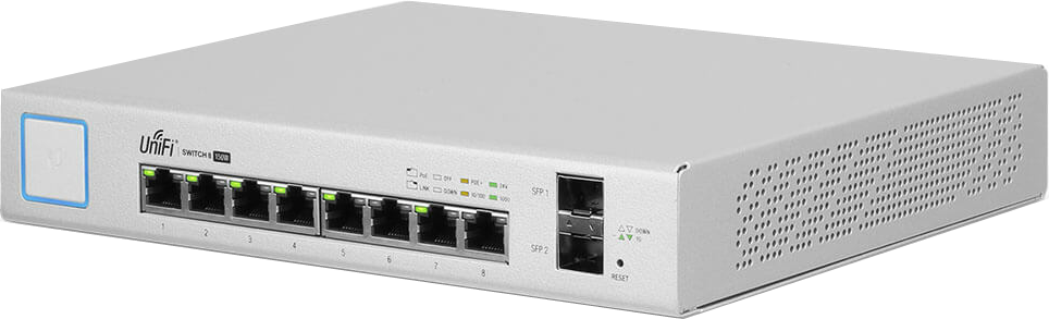 Unifi PoE+ Switch  8 Port ,SFP , 150W