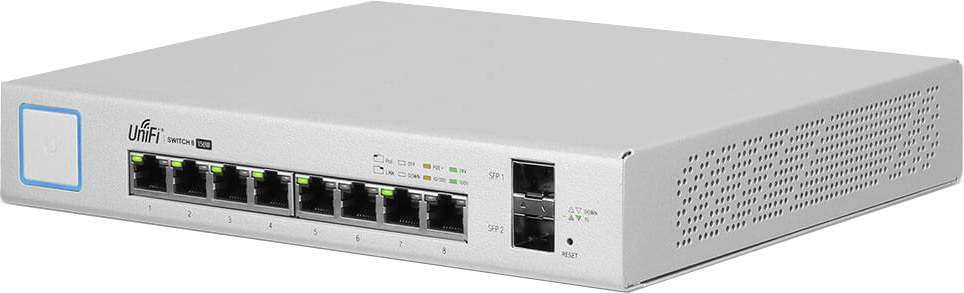 Unifi PoE+ Switch  8 Port ,SFP , 150W