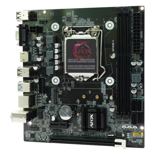 AFOX IH110D4-MA2-V4 2xDDR4 VGA+HDMI 1xGLAN 1x M.2 NVMe Gen3 1151Pin ANAKART