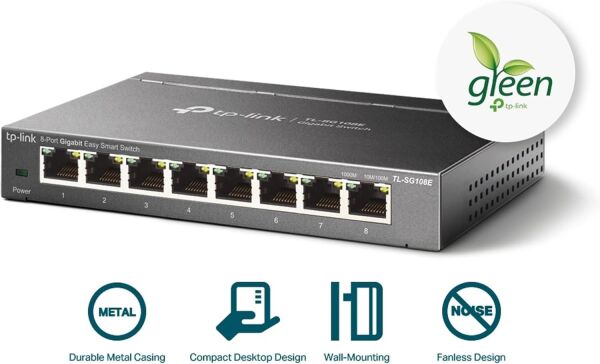 TP-LINK TL-SG108E 8 PORT 10/100/1000 YONETILEBILIR DESKTOP SWITCH