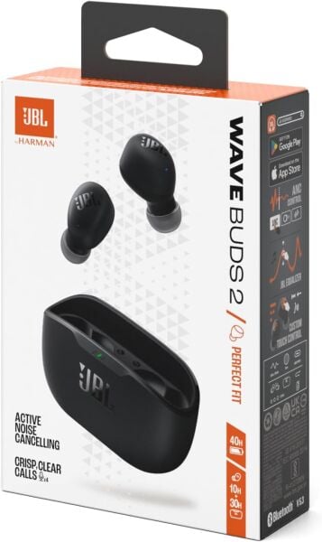 JBL Wave Buds2, Kablosuz Kulakiçi Kulaklık, IE, Siyah
