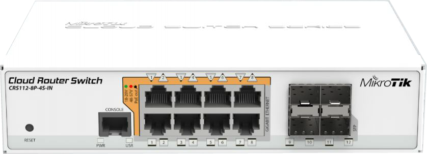 Cloud Router Switch CRS112-8P-4S  Poe, Fiber Switch