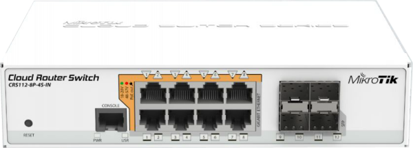 Cloud Router Switch CRS112-8P-4S  Poe, Fiber Switch
