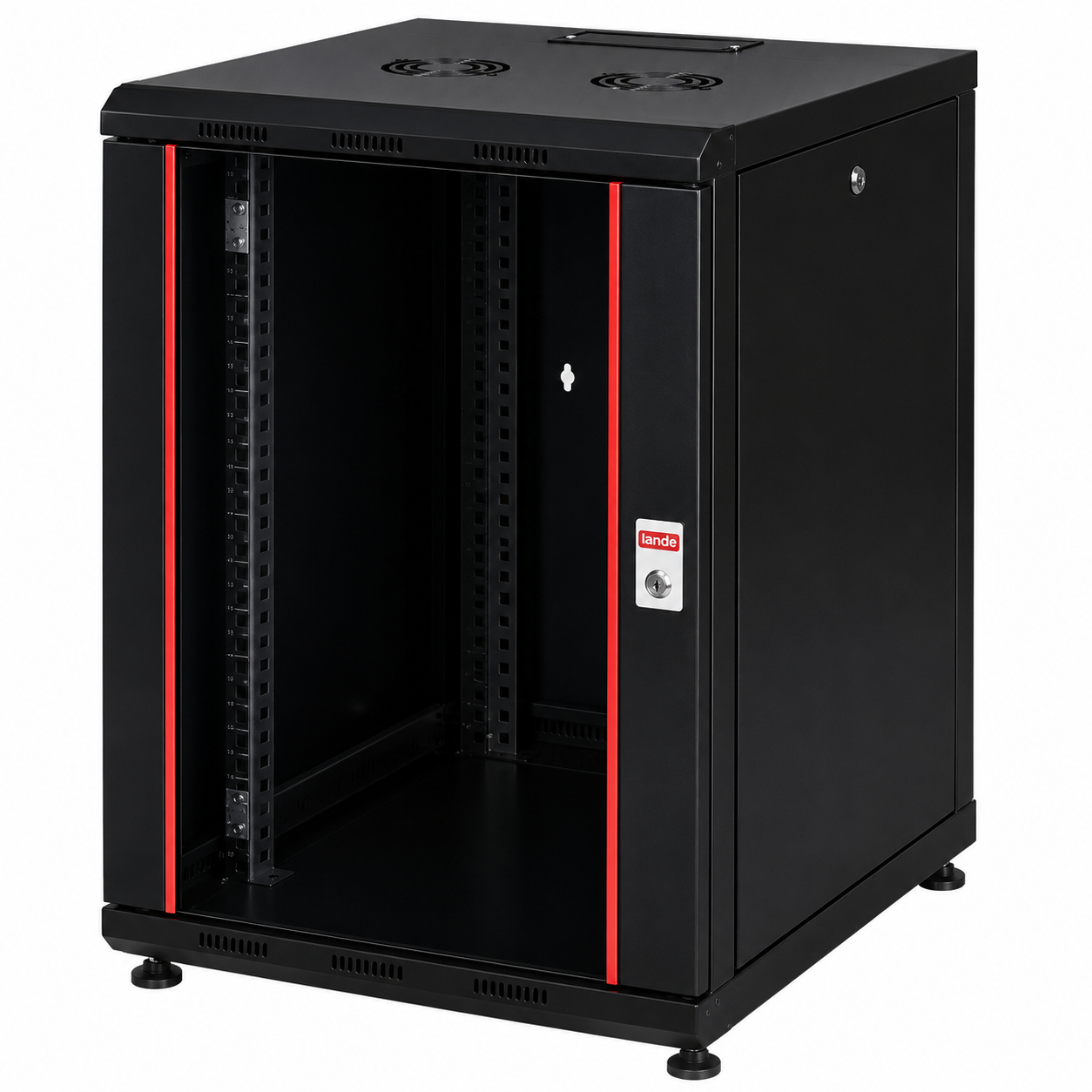 Lande 16U W600mm x D600mm Dikili Tip Kabinet LN-PR16U6060-BL-121