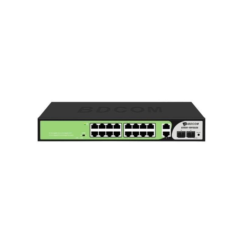 BDCOM S1500-16P2G2S 16 PORT 10/100/1000 16 PORT POE 2 PORT UPLINK +2 SFP 185W YONETILEMEZ RACK MOUNT SWITCH