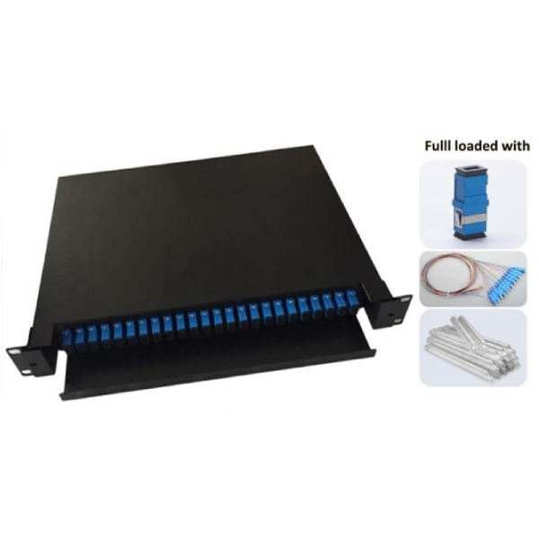 24 Core SC-UPC Hazır Panel - 1U Rack