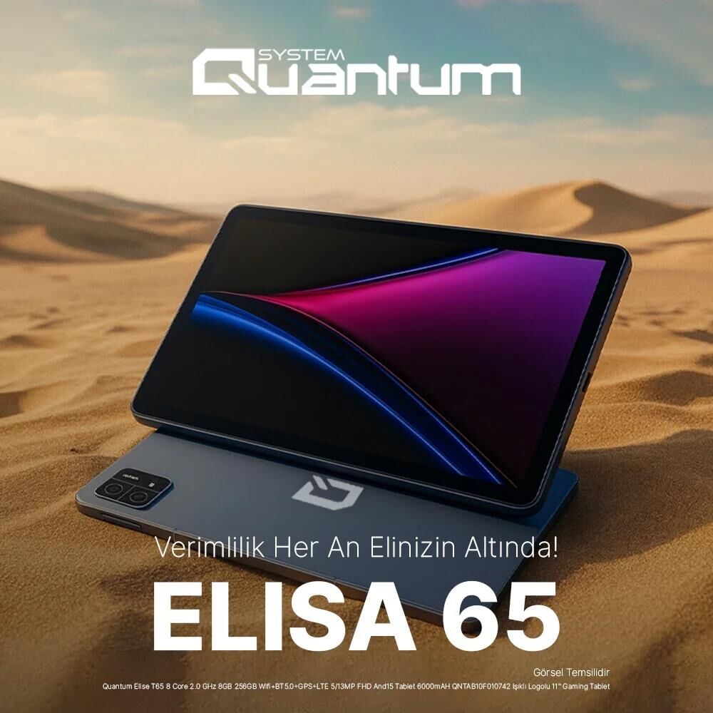 QUANTUM ELISE T65 8GB RAM 256GB WIFI/BT5.0/GPS/LTE 11'' GRI ANDROID 15 TABLET